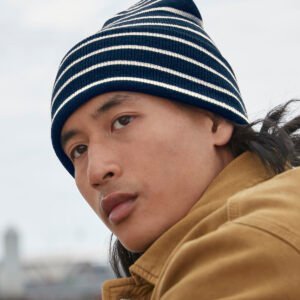 Original deep-cuffed striped beanie