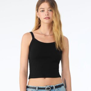 Women’s micro rib spaghetti strap tank